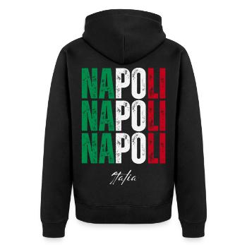 Neapel Italien, Souvenir von Neapel - Unisex Premium Bio Zip Hoodie - Schwarz - Hinten - Nico (187cm)