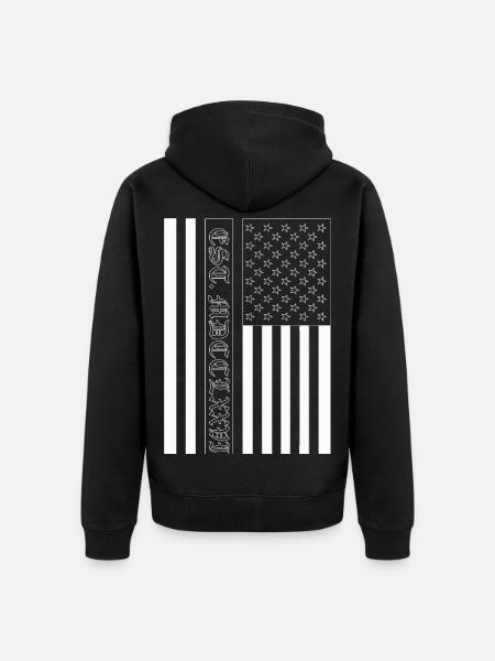 Est. MDCCLXXVI USA Flag - Unisex Premium Organic Zip Hoodie - black