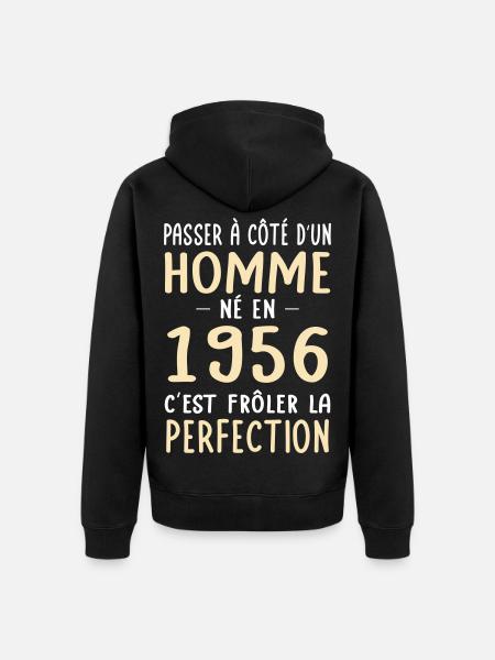 Geboren 1956 – Nahezu Perfektion - Unisex Premium Bio Zip Hoodie - Schwarz