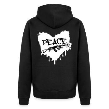 Peace Gun Blossoms Graffiti - Unisex Premium Organic Zip Hoodie - black - Back - Nico (187cm)