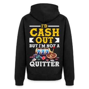 Don't Give Up Casino Roulette Slot Machine Gambling - Unisex Premium Organic Zip Hoodie - black - Back - Nico (187cm)