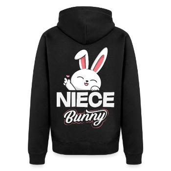 Frohe Ostern Süßer Osterhase Eiersuche Ostereier - Unisex Premium Bio Zip Hoodie - Schwarz - Hinten - Nico (187cm)