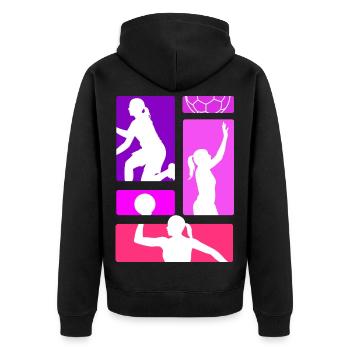 Handball Joueur de handball Entraîneur de handball Don de fan - Veste à capuche bio Premium Unisexe - noir - Dos - Nico (187cm)