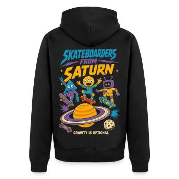 Skateurs de Saturne - Veste à capuche bio Premium Unisexe - noir - Dos - Nico (187cm)
