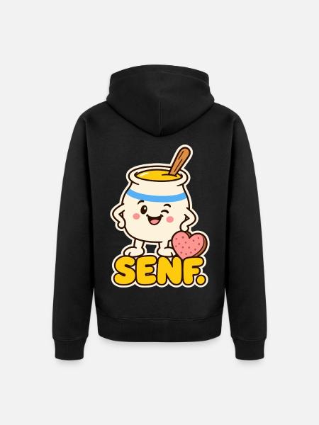 Senf Kostüm Paar - Unisex Premium Bio Zip Hoodie - Schwarz