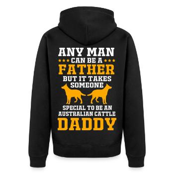 Australian Cattle Dog - Unisex Premium Bio Zip Hoodie - Schwarz - Hinten - Nico (187cm)