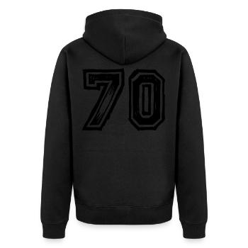 70 number jersey - Unisex Premium Organic Zip Hoodie - black - Back - Nico (187cm)
