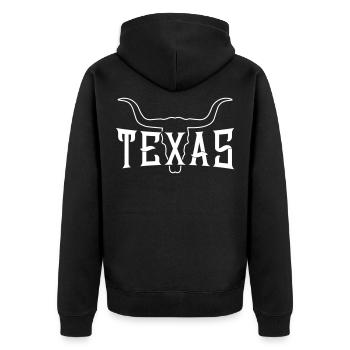 symbole squelette taureau texas - Veste à capuche bio Premium Unisexe - noir - Dos - Nico (187cm)