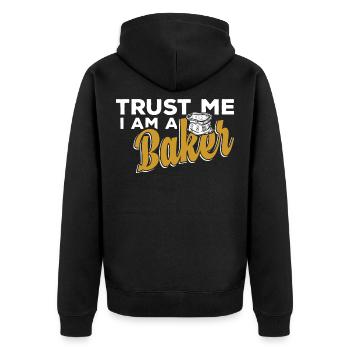 Bäcker backen - Unisex Premium Bio Zip Hoodie - Schwarz - Hinten - Nico (187cm)
