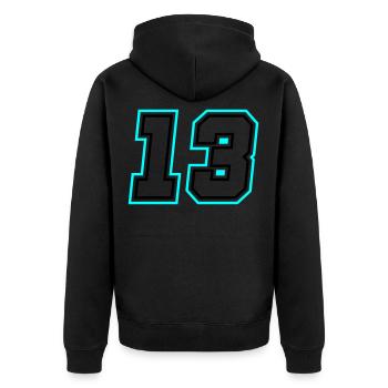 13 symbole de nombre - Veste à capuche bio Premium Unisexe - noir - Dos - Nico (187cm)