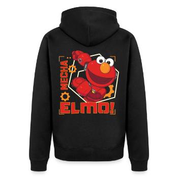 Mecha Builders Mecha Elmo - Unisex Premium Organic Zip Hoodie - black - Back - Nico (187cm)