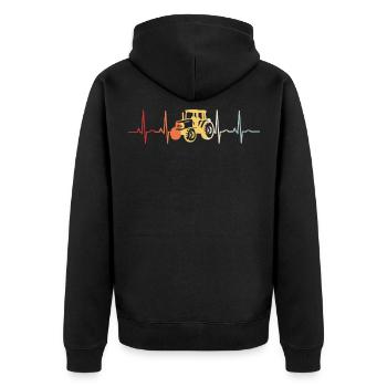 Farmer Tractor Tractor EKG Tractors Farm - Unisex Premium Organic Zip Hoodie - black - Back - Nico (187cm)