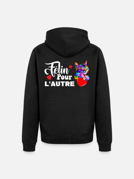 Félin pour l'autre - Veste à capuche bio Premium Unisexe - noir