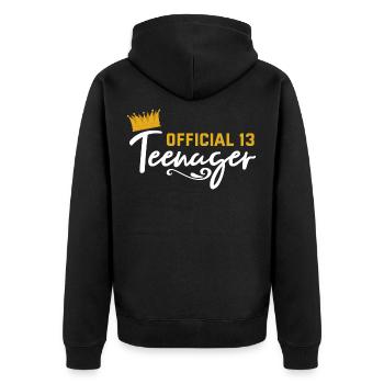 Adolescente Official 13 - Veste à capuche bio Premium Unisexe - noir - Dos - Nico (187cm)