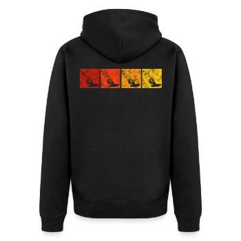 Windsurfer Windsurfing Retro Windsurfen Surfen - Unisex Premium Bio Zip Hoodie - Schwarz - Hinten - Nico (187cm)