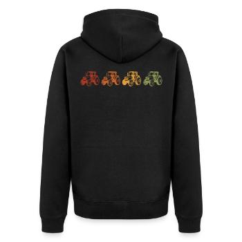 Tracteur tracteurs tracteurs rétro - Veste à capuche bio Premium Unisexe - noir - Dos - Nico (187cm)