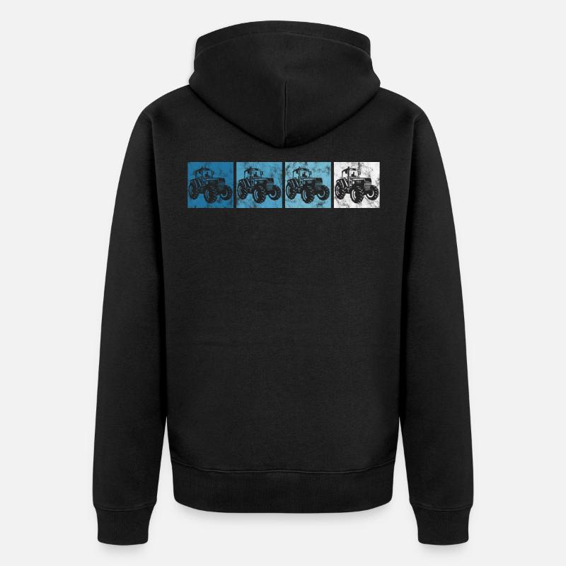 Tracteurs tracteurs tracteurs tracteurs retro - Veste à capuche bio Premium Unisexe - noir