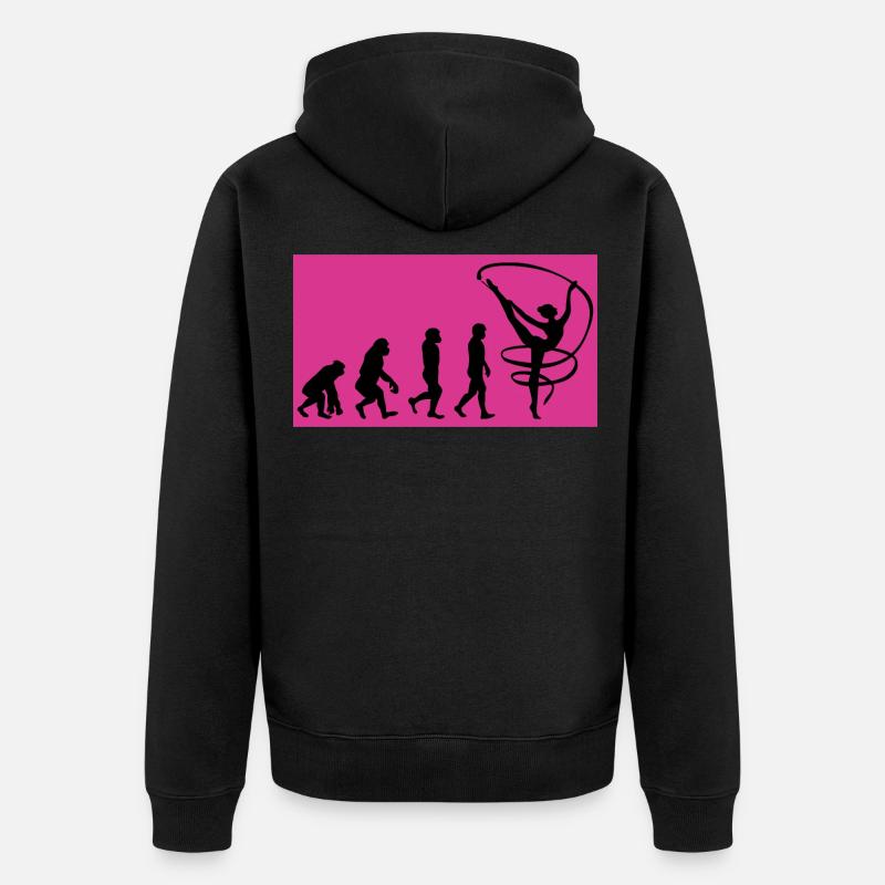 Gymnastique rythmique Ruban Gymnaste Evolution Drôle - Veste à capuche bio Premium Unisexe - noir