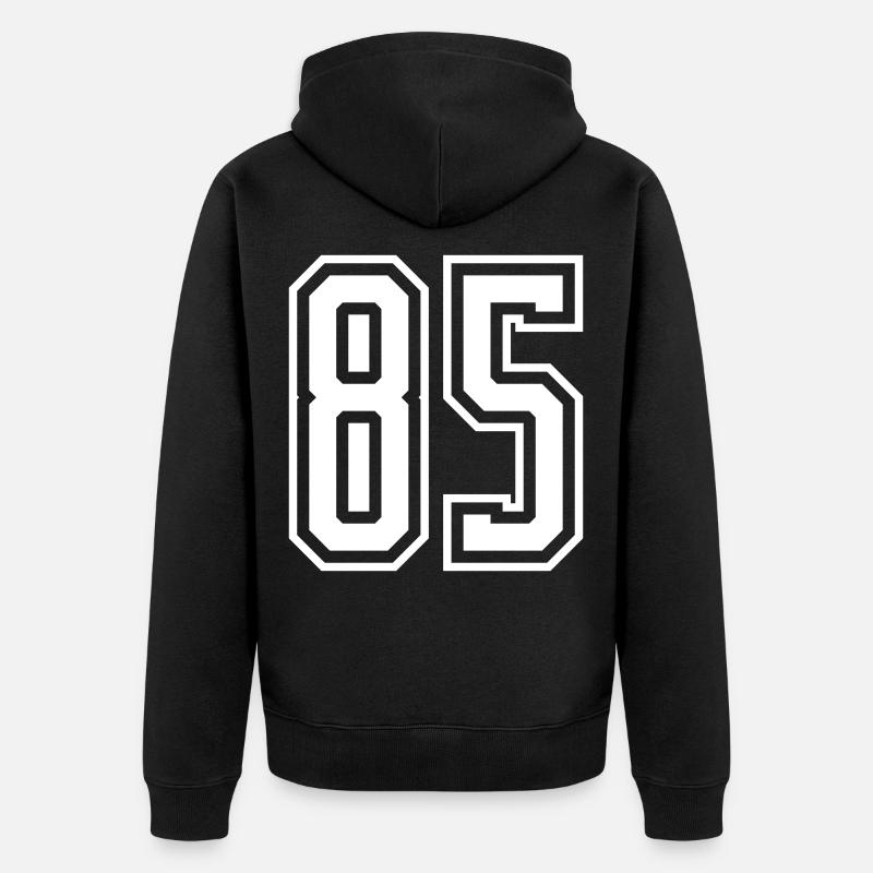 85 Zahl nummer - Unisex Premium Bio Zip Hoodie - Schwarz
