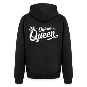 Königin Krone Queen - Unisex Premium Bio Zip Hoodie - Schwarz - Hinten - Nico (187cm)