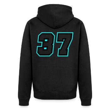 37 symbole de nombre - Veste à capuche bio Premium Unisexe - noir - Dos - Nico (187cm)