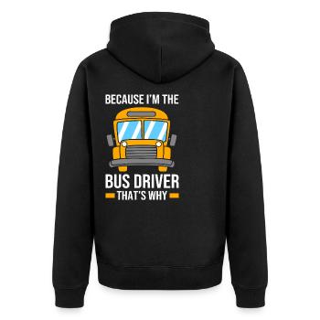 School bus, school bus driver, bus driver - Unisex Premium Organic Zip Hoodie - black - Back - Nico (187cm)