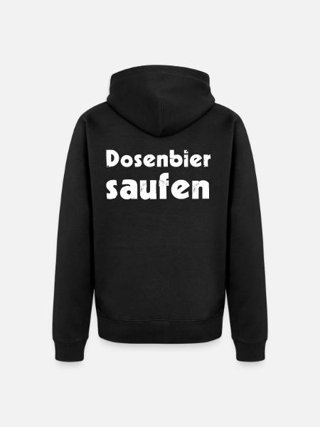 Dosenbier saufen - Unisex Premium Bio Zip Hoodie - Schwarz