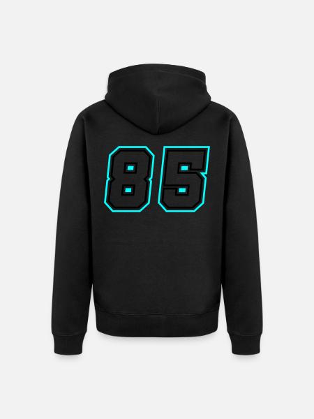 85 number symbol - Unisex Premium Organic Zip Hoodie - black