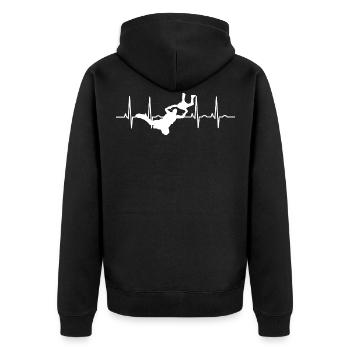 Fallschirmspringer Fallschirm Fallschirmspringen - Unisex Premium Bio Zip Hoodie - Schwarz - Hinten - Nico (187cm)
