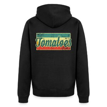 tomatoes - Unisex Premium Organic Zip Hoodie - black - Back - Nico (187cm)