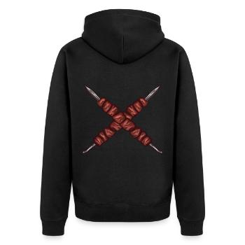 Shashlik saying in Russian for Russian grilling - Unisex Premium Organic Zip Hoodie - black - Back - Nico (187cm)