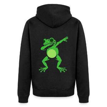 Dabbing Frog - Dab Dance - Gift - Unisex Premium Organic Zip Hoodie - black - Back - Nico (187cm)