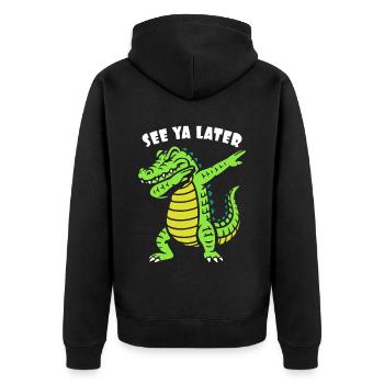 A plus tard - Dabbing d’alligator - Crocodile - Veste à capuche bio Premium Unisexe - noir - Dos - Nico (187cm)