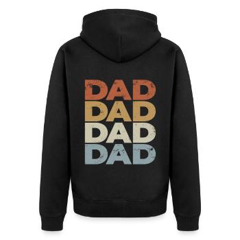 Dad - Best Dad - Father's Day vintage - Unisex Premium Organic Zip Hoodie - black - Back - Nico (187cm)