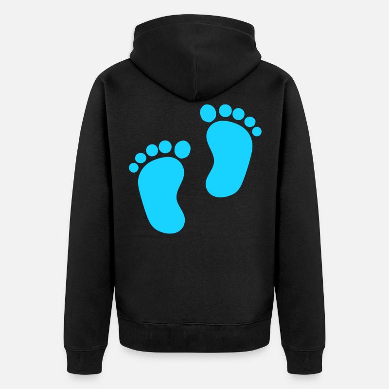 Pieds de bébé Garçon bleu - Veste à capuche bio Premium Unisexe - noir