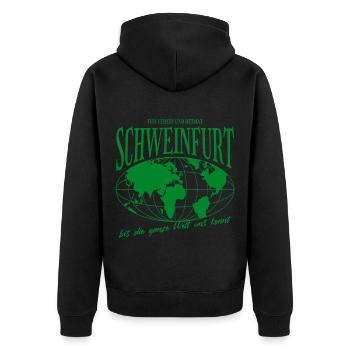 Schweinfurt Home Football Gift - Unisex Premium Organic Zip Hoodie - black - Back - Nico (187cm)