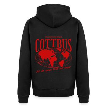 Cottbus Home Football Cadeau - Veste à capuche bio Premium Unisexe - noir - Dos - Nico (187cm)