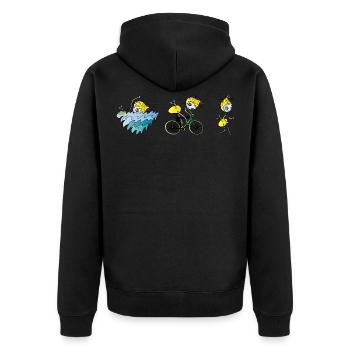 Triathlon Biene - Unisex Premium Bio Zip Hoodie - Schwarz - Hinten - Nico (187cm)