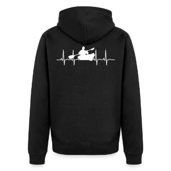 Kanu Paddeln Kayak EKG Kajak Rudern Boot Paddel - Unisex Premium Bio Zip Hoodie - Schwarz - Hinten - Nico (187cm)