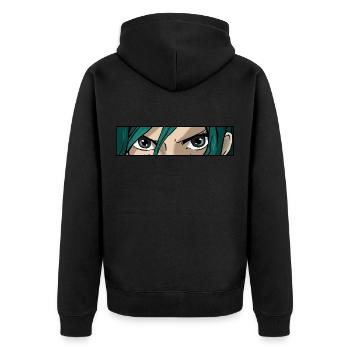 Anime Girl yeux - Veste à capuche bio Premium Unisexe - noir - Dos - Nico (187cm)