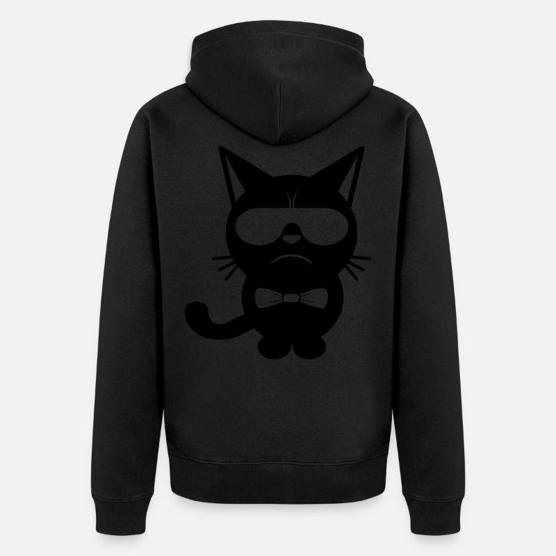 Bow Tie Cat - Veste à capuche bio Premium Unisexe - noir