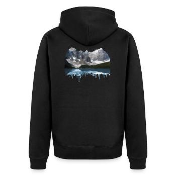 Montagnes Low Poly - Veste à capuche bio Premium Unisexe - noir - Dos - Nico (187cm)