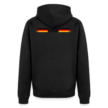 Deutschland Flagge/Banner 007 - Unisex Premium Bio Zip Hoodie - Schwarz - Hinten - Nico (187cm)