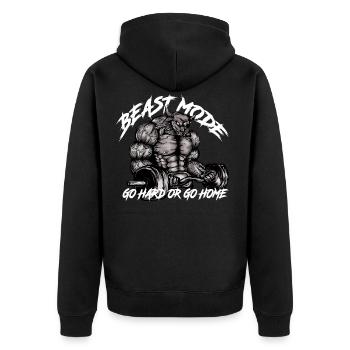 Gym Bull - Beast Mode - Veste à capuche bio Premium Unisexe - noir - Dos - Nico (187cm)