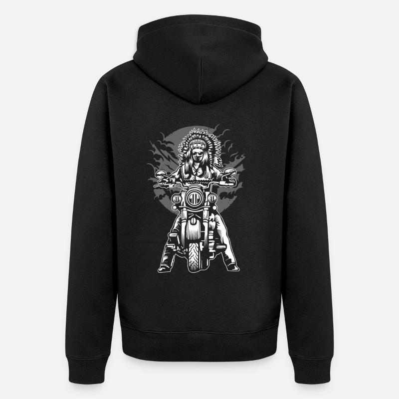 Indian Chief Motorcycle - Veste à capuche bio Premium Unisexe - noir