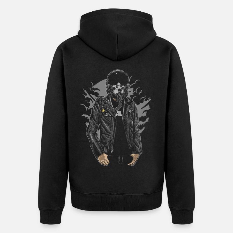 Fighter Sky - Veste à capuche bio Premium Unisexe - noir