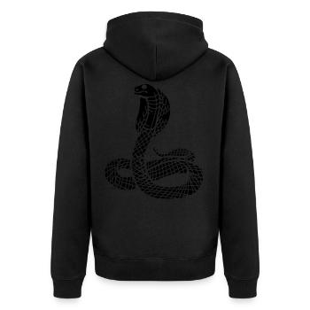 serpent - Unisex Premium Organic Zip Hoodie - black - Back - Nico (187cm)