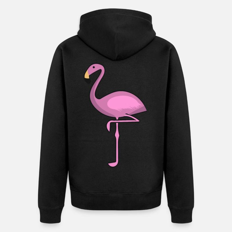 flamingo - Unisex Premium Bio Zip Hoodie - Schwarz