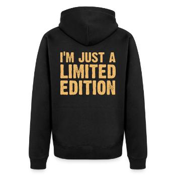 Lustige Sprüche, Geschenk zB Geburtstag, Nerd Sexy - Unisex Premium Bio Zip Hoodie - Schwarz - Hinten - Nico (187cm)