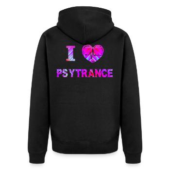 Psytrance Goa Trance - Veste à capuche bio Premium Unisexe - noir - Dos - Nico (187cm)